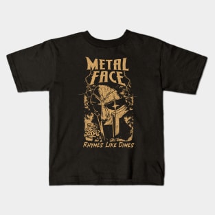 Vintage Bootleg Metal Face Brown Kids T-Shirt